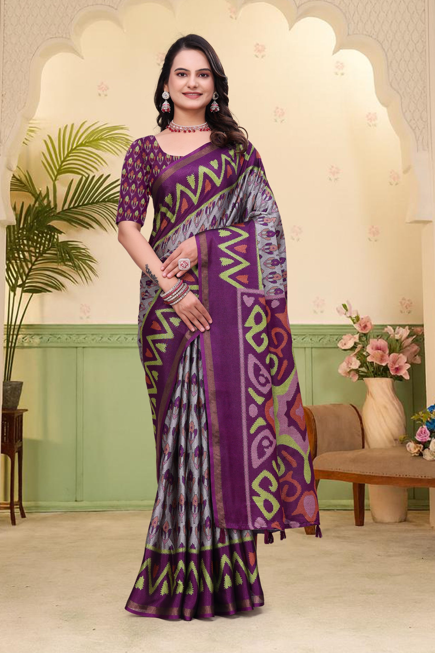Graceful Traditional Mal Cotton Saree Design