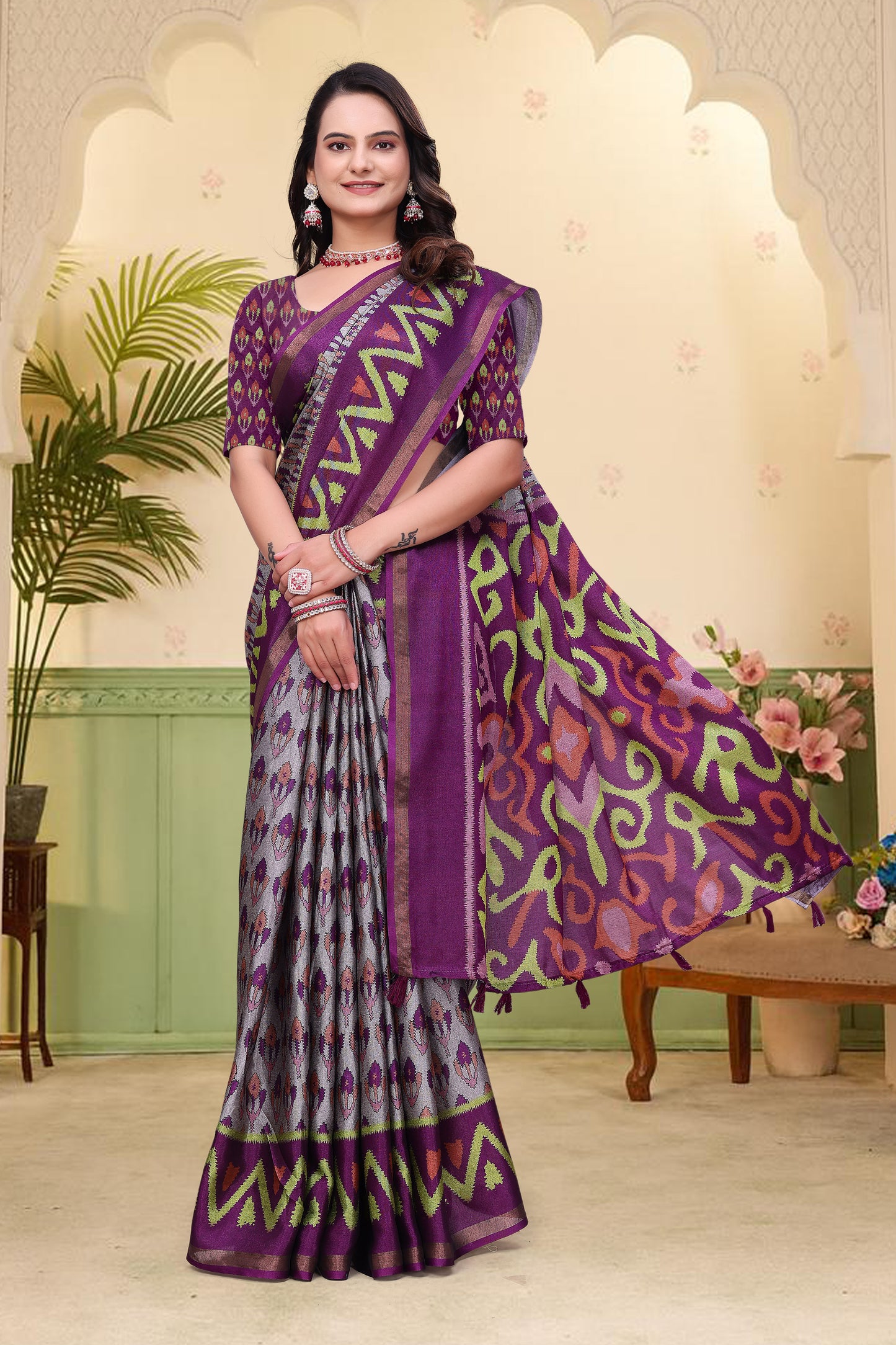 Graceful Traditional Mal Cotton Saree Design