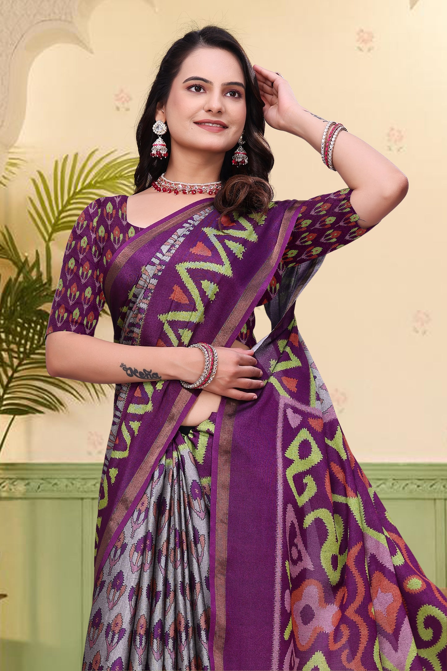 Graceful Traditional Mal Cotton Saree Design