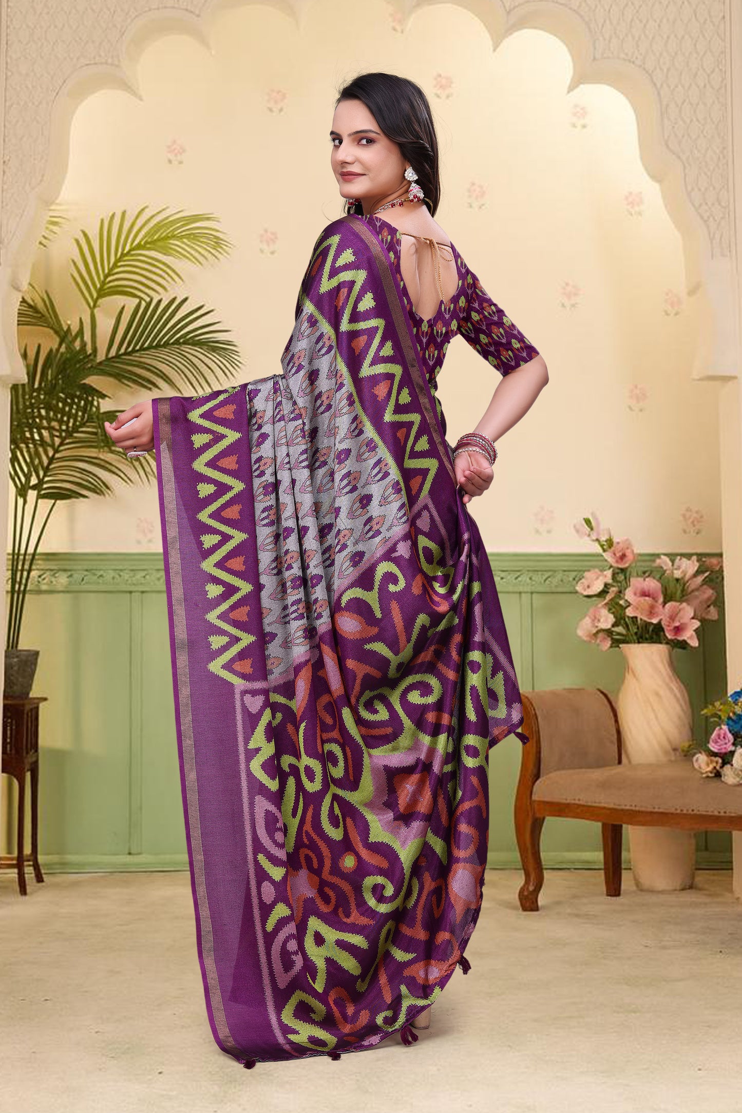 Graceful Traditional Mal Cotton Saree Design