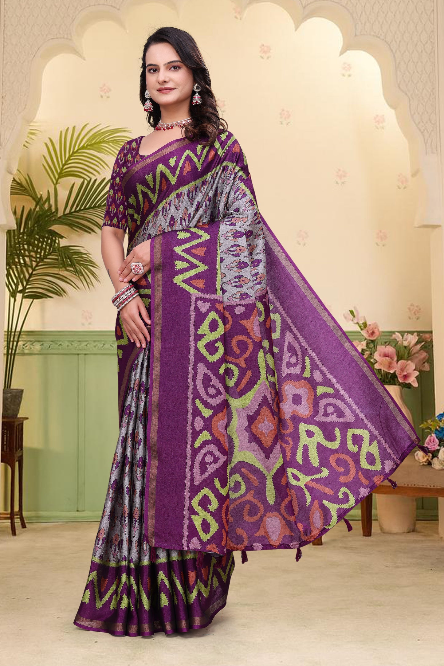 Graceful Traditional Mal Cotton Saree Design