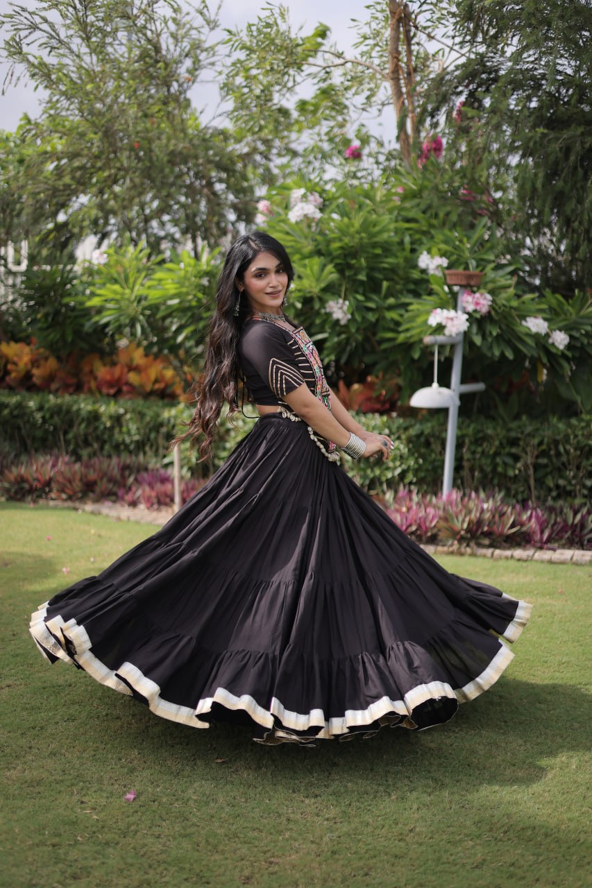 Traditional Kutchi Work Lehenga Kurti Set | 12 Meter Flare | Navratri Garba Chaniya Choli Collection