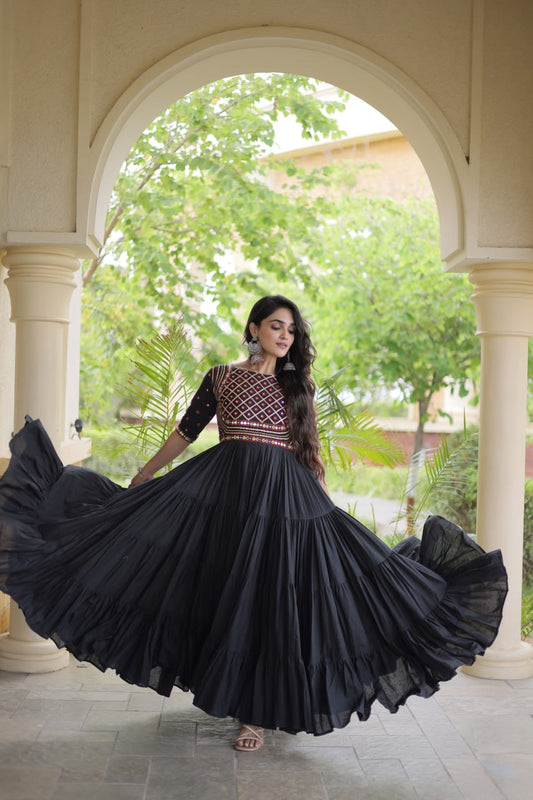 Women’s Navratri Special Embroidered Flared Gown | Traditional Festive Ethnic Wear