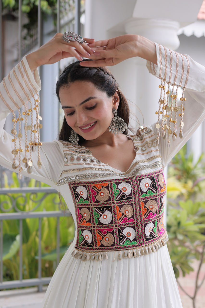 Women’s Navratri Special Embroidered FlareWomen’s Navratri Special Embroidered Gotta Patti & Mirror Work Flared Gownd Gown | Traditional Festive Ethnic Wear (Copy)