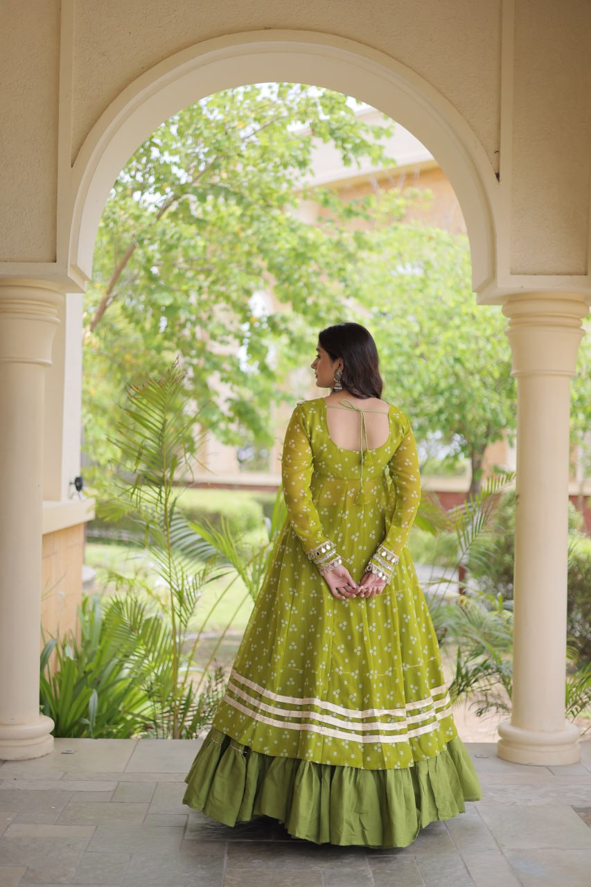 Festive Gujarati Bandhani Lehenga Choli with Traditional Kutchi Patchwork