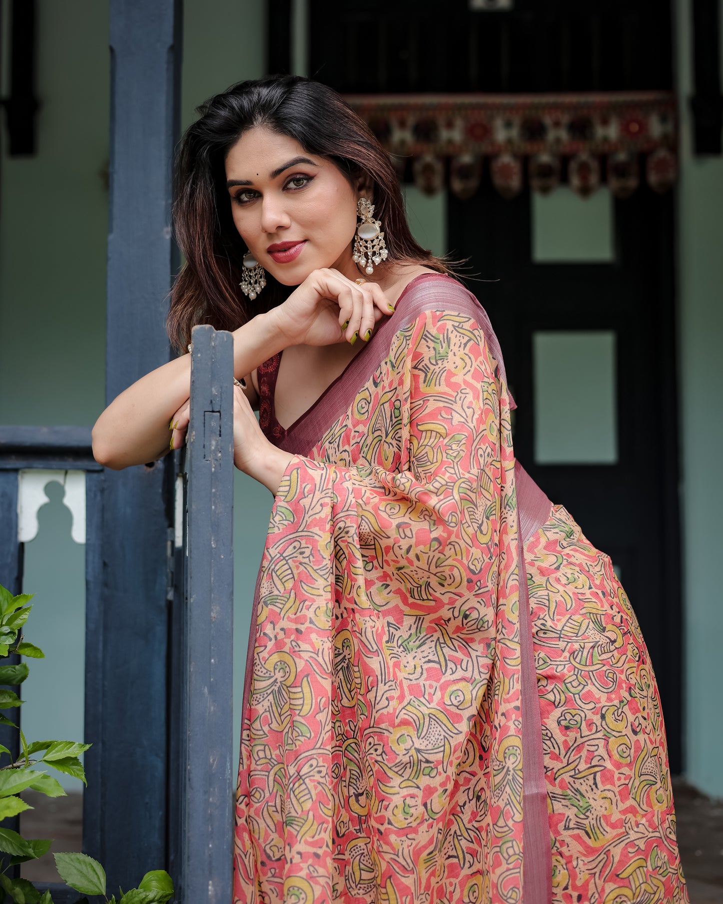Rose Garden Linen Cotton Saree
