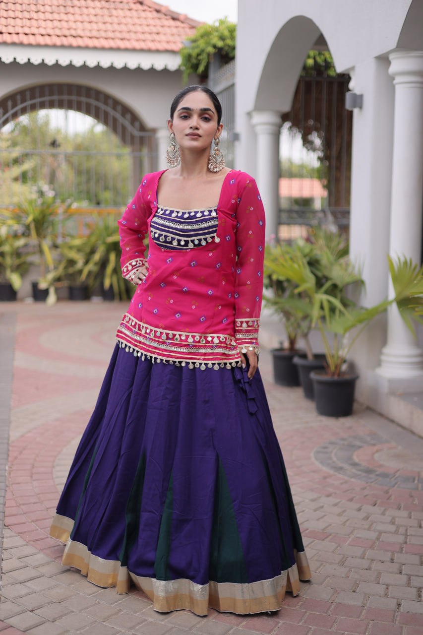 Designer Ethnic Anarkali Style Kurti with Flared Lehenga & Traditional Embroidery