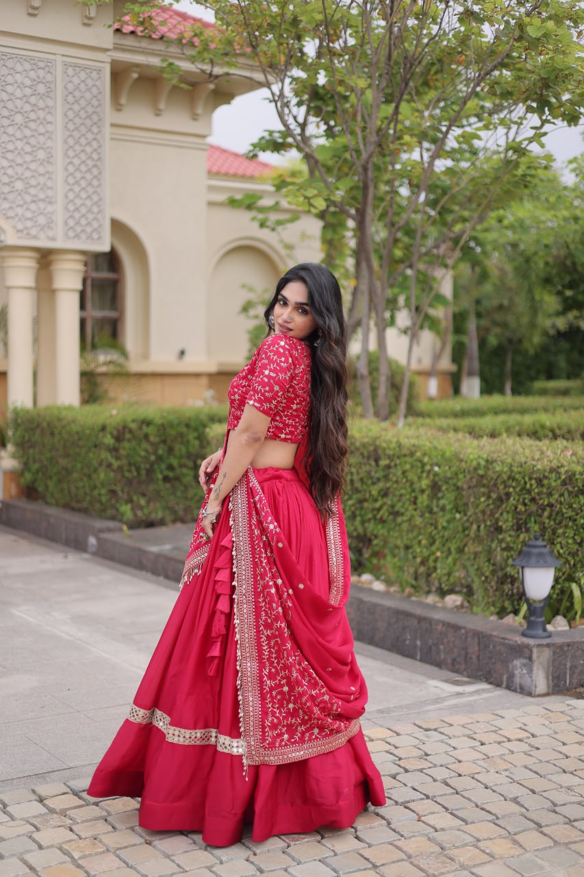 Women’s Designer Embroidered Lehenga Choli with Dupatta – Wedding & Festive Special