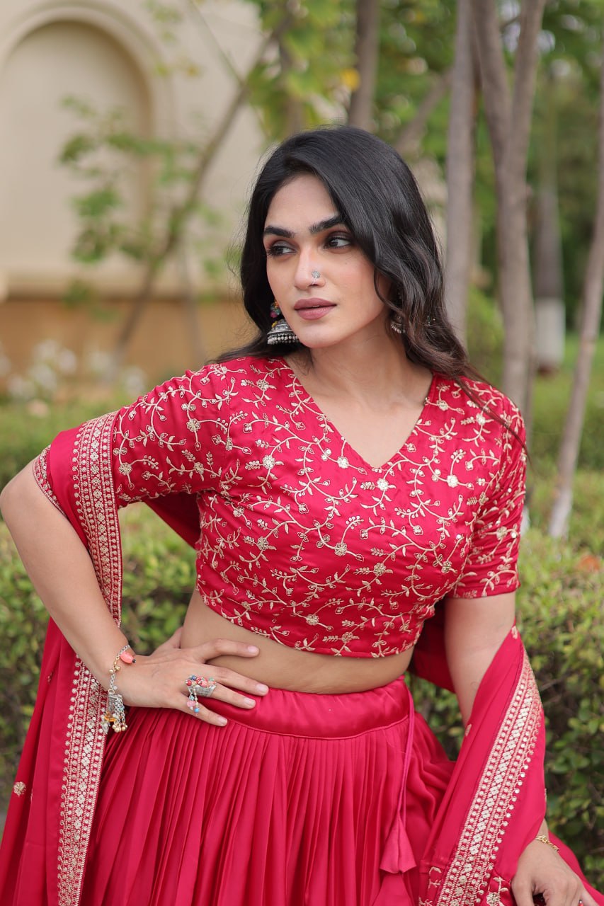 Women’s Designer Embroidered Lehenga Choli with Dupatta – Wedding & Festive Special