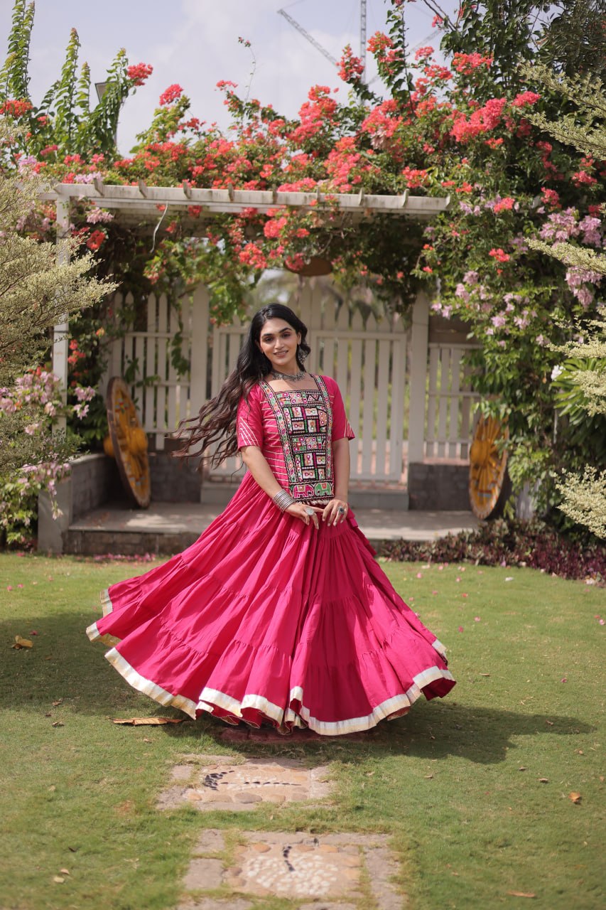 Traditional Kutchi Work Lehenga Kurti Set | 12 Meter Flare | Navratri Garba Chaniya Choli Collection