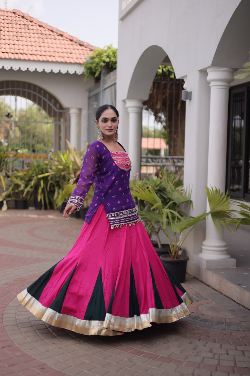 Designer Ethnic Anarkali Style Kurti with Flared Lehenga & Traditional Embroidery