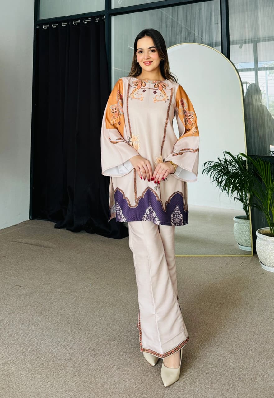 Elegant Floral Print Flared Kurta & Straight Pant Co-Ord Set for Women
