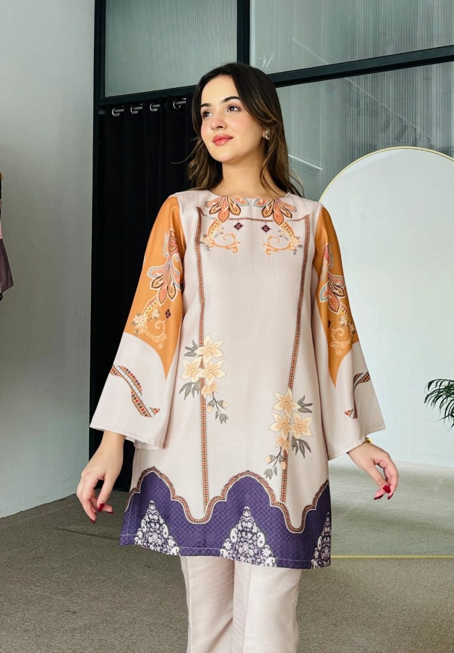 Elegant Floral Print Flared Kurta & Straight Pant Co-Ord Set for Women